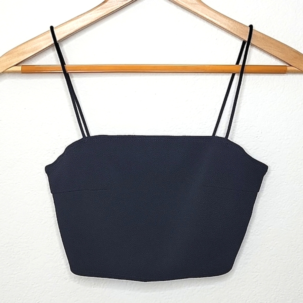 SHEIN Black Spaghetti Strap Bandeau Tank Top size XS Cropped Summer Party Y2K